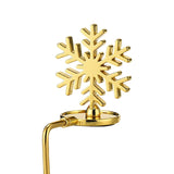 Maxbell Fireplace Hook Hanger Christmas Stocking Holder for Ornament Party Cafe Gold Snowflake