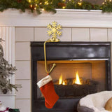 Maxbell Fireplace Hook Hanger Christmas Stocking Holder for Ornament Party Cafe Gold Snowflake