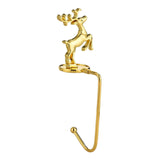 Maxbell Fireplace Hook Hanger Christmas Stocking Holder for Ornament Party Cafe Deer Shape Gold