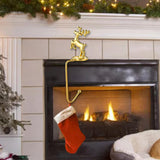 Maxbell Fireplace Hook Hanger Christmas Stocking Holder for Ornament Party Cafe Deer Shape Gold