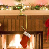 Maxbell Fireplace Hook Hanger Christmas Stocking Holder for Ornament Party Cafe Deer Shape Gold