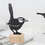 Maxbell Bird Silhouettes Memo Holder Wooden Table Card Holder for Desktop Decoration StyleC