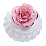 Maxbell Round Ceramic Jar Lidded Storage Necklace Keepsake Jewelry Box Pink