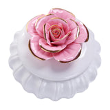 Maxbell Round Ceramic Jar Lidded Storage Necklace Keepsake Jewelry Box Pink