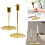 Maxbell 2Pieces Candlestick Candle Stand Iron Candle Holder for Church Decoration Gold