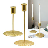 Maxbell 2Pieces Candlestick Candle Stand Iron Candle Holder for Church Decoration Gold