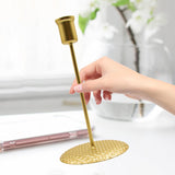 Maxbell 2Pieces Candlestick Candle Stand Iron Candle Holder for Church Decoration Gold