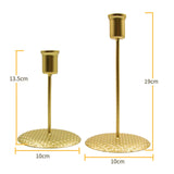 Maxbell 2Pieces Candlestick Candle Stand Iron Candle Holder for Church Decoration Gold