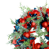 Maxbell 50cm Christmas Flower Wreath Wall Hanging Garland for Holiday Office Garden Red