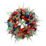 Maxbell 50cm Christmas Flower Wreath Wall Hanging Garland for Holiday Office Garden Red