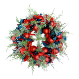 Maxbell 50cm Christmas Flower Wreath Wall Hanging Garland for Holiday Office Garden Red