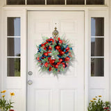 Maxbell 50cm Christmas Flower Wreath Wall Hanging Garland for Holiday Office Garden Red