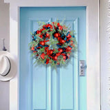 Maxbell 50cm Christmas Flower Wreath Wall Hanging Garland for Holiday Office Garden Red