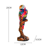 Maxbell Graffiti Parrot Statue Bird Sculpture Resin Craft for Living Room Decoration