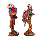 Maxbell Graffiti Parrot Statue Bird Sculpture Resin Craft for Living Room Decoration
