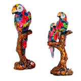 Maxbell Graffiti Parrot Statue Bird Sculpture Resin Craft for Living Room Decoration