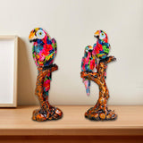 Maxbell Graffiti Parrot Statue Bird Sculpture Resin Craft for Living Room Decoration