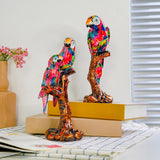 Maxbell Graffiti Parrot Statue Bird Sculpture Resin Craft for Living Room Decoration