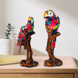 Maxbell Graffiti Parrot Statue Bird Sculpture Resin Craft for Living Room Decoration