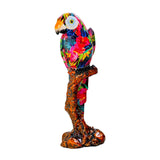 Maxbell Graffiti Parrot Statue Bird Sculpture Resin Craft for Living Room Decoration