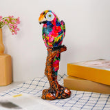 Maxbell Graffiti Parrot Statue Bird Sculpture Resin Craft for Living Room Decoration