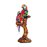 Maxbell Graffiti Parrot Statue Bird Sculpture Resin Craft for Living Room Decoration