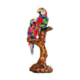 Maxbell Graffiti Parrot Statue Bird Sculpture Resin Craft for Living Room Decoration