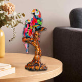 Maxbell Graffiti Parrot Statue Bird Sculpture Resin Craft for Living Room Decoration