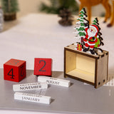 Maxbell Wooden Christmas Calendars Crafts for Party Tabletop Ornaments Santa