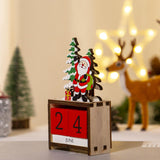 Maxbell Wooden Christmas Calendars Crafts for Party Tabletop Ornaments Santa