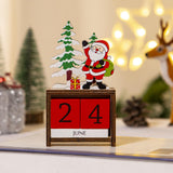 Maxbell Wooden Christmas Calendars Crafts for Party Tabletop Ornaments Santa