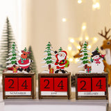 Maxbell Wooden Christmas Calendars Crafts for Party Tabletop Ornaments Santa