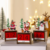 Maxbell Wooden Christmas Calendars Crafts for Party Tabletop Ornaments Santa