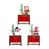 Maxbell Wooden Christmas Calendars Crafts for Party Tabletop Ornaments Santa