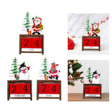 Maxbell Wooden Christmas Calendars Crafts for Party Tabletop Ornaments Santa