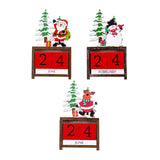 Maxbell Wooden Christmas Calendars Crafts for Party Tabletop Ornaments Santa