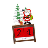 Maxbell Wooden Christmas Calendars Crafts for Party Tabletop Ornaments Santa
