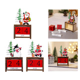 Maxbell Wooden Christmas Calendars Crafts for Party Tabletop Ornaments Santa