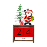 Maxbell Wooden Christmas Calendars Crafts for Party Tabletop Ornaments Santa