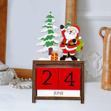 Maxbell Wooden Christmas Calendars Crafts for Party Tabletop Ornaments Santa