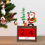 Maxbell Wooden Christmas Calendars Crafts for Party Tabletop Ornaments Santa