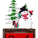 Maxbell Wooden Christmas Calendars Crafts for Party Tabletop Ornaments Snowman