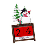 Maxbell Wooden Christmas Calendars Crafts for Party Tabletop Ornaments Snowman