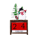 Maxbell Wooden Christmas Calendars Crafts for Party Tabletop Ornaments Snowman