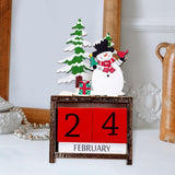Maxbell Wooden Christmas Calendars Crafts for Party Tabletop Ornaments Snowman