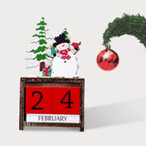 Maxbell Wooden Christmas Calendars Crafts for Party Tabletop Ornaments Snowman