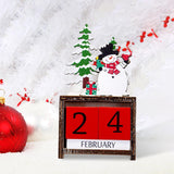 Maxbell Wooden Christmas Calendars Crafts for Party Tabletop Ornaments Snowman