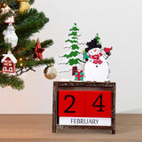 Maxbell Wooden Christmas Calendars Crafts for Party Tabletop Ornaments Snowman