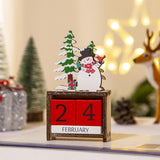 Maxbell Wooden Christmas Calendars Crafts for Party Tabletop Ornaments Snowman