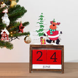 Maxbell Wooden Christmas Calendars Crafts for Party Tabletop Ornaments Deer